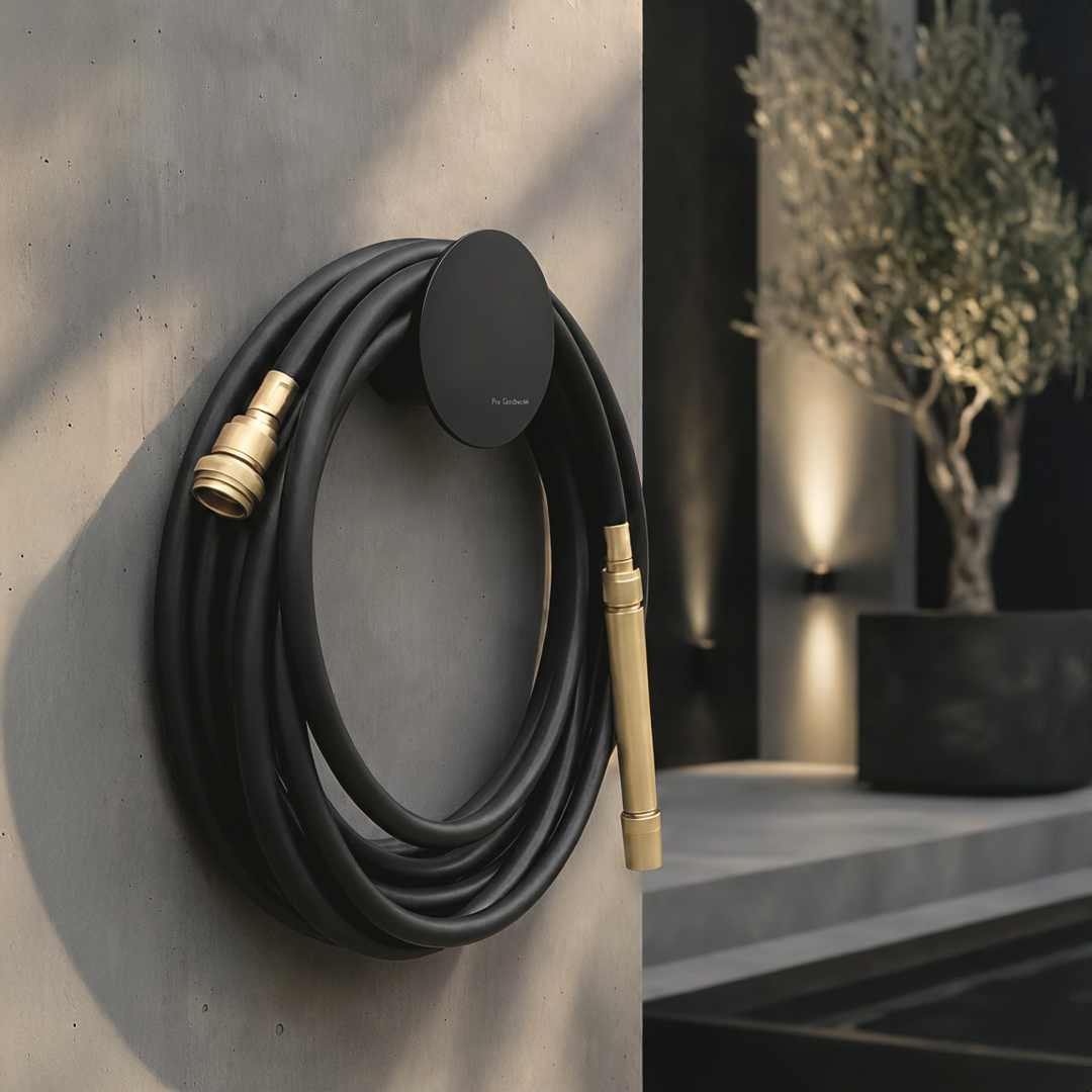 Modern Wall Mounted Hose Holder – Black (Small) | The Gardenista