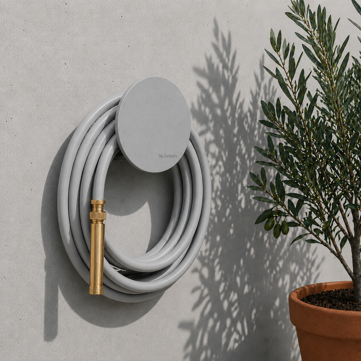 Modern Wall Mounted Hose Holder –  Grey  (Small) | The Gardenista