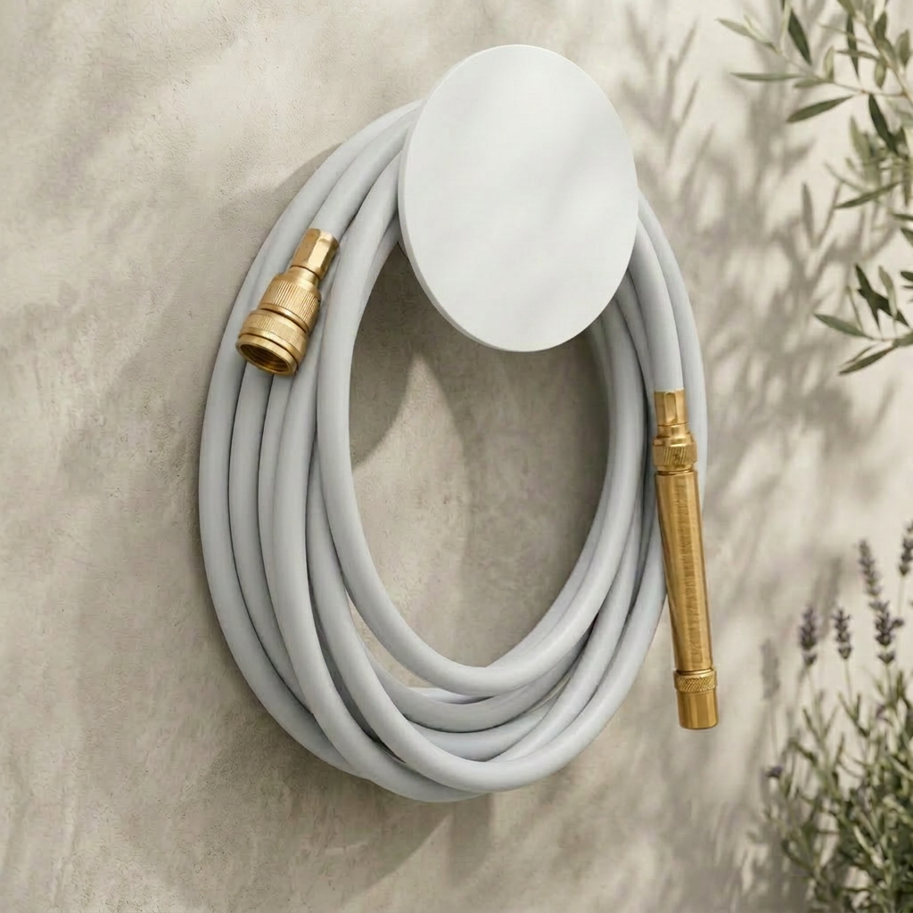 Hybrid Garden Hose Set – Soft Grey 20m | Brass Fittings