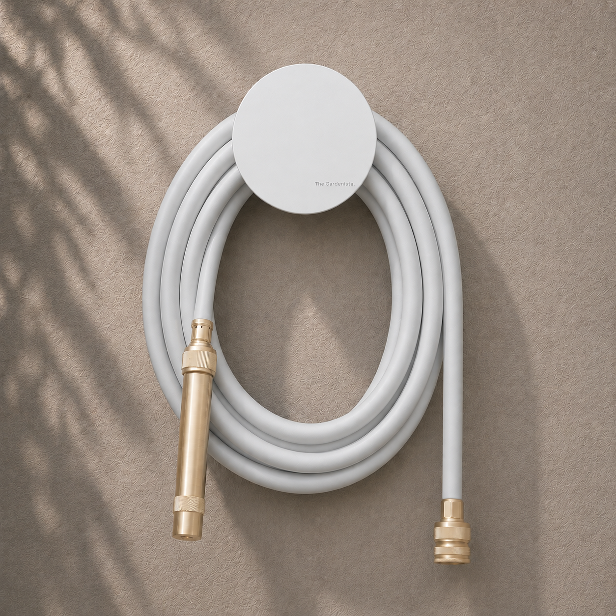 Hybrid Garden Hose Set – Soft Grey 10m | White Hose Holder