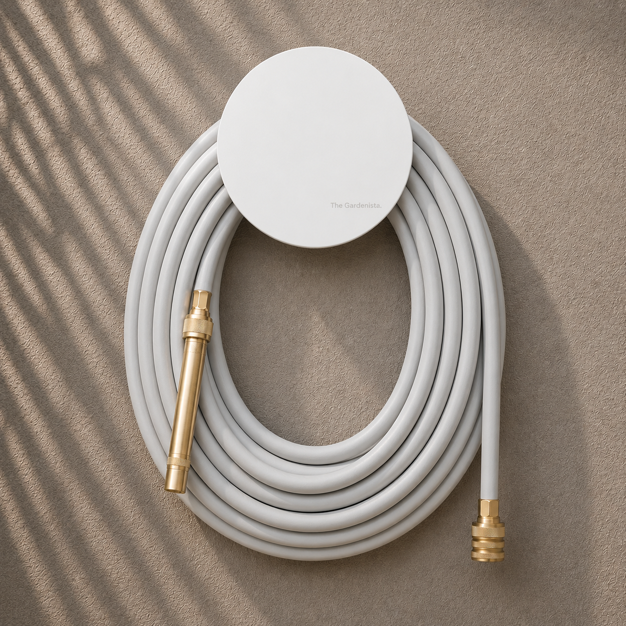 Hybrid Garden Hose Set – Soft Grey 20m | White Hose Holder