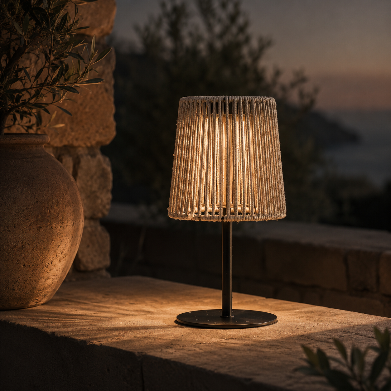 Pixie Rattan Solar Lamp