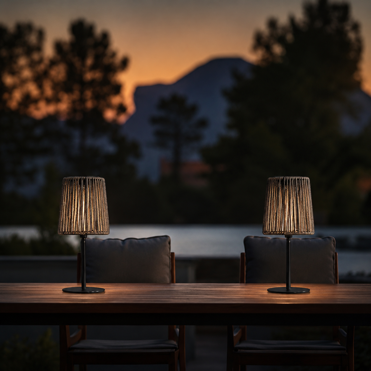 Pixie Rattan Solar Lamp