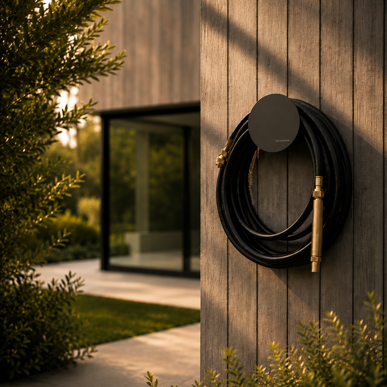 Hybrid Garden Hose Set – Matte Black 20m | Brass Fittings