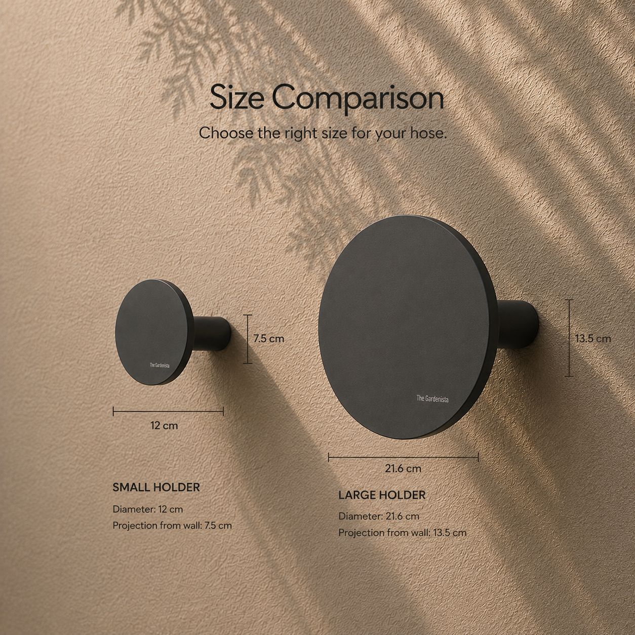 Modern Wall Mounted Hose Holder – Black (Small) | The Gardenista