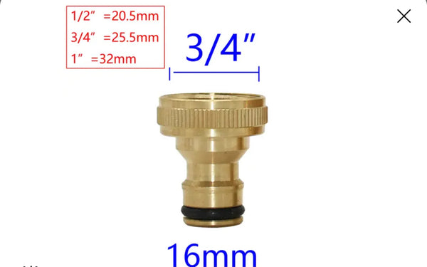 Brass Hose to Tap Connector